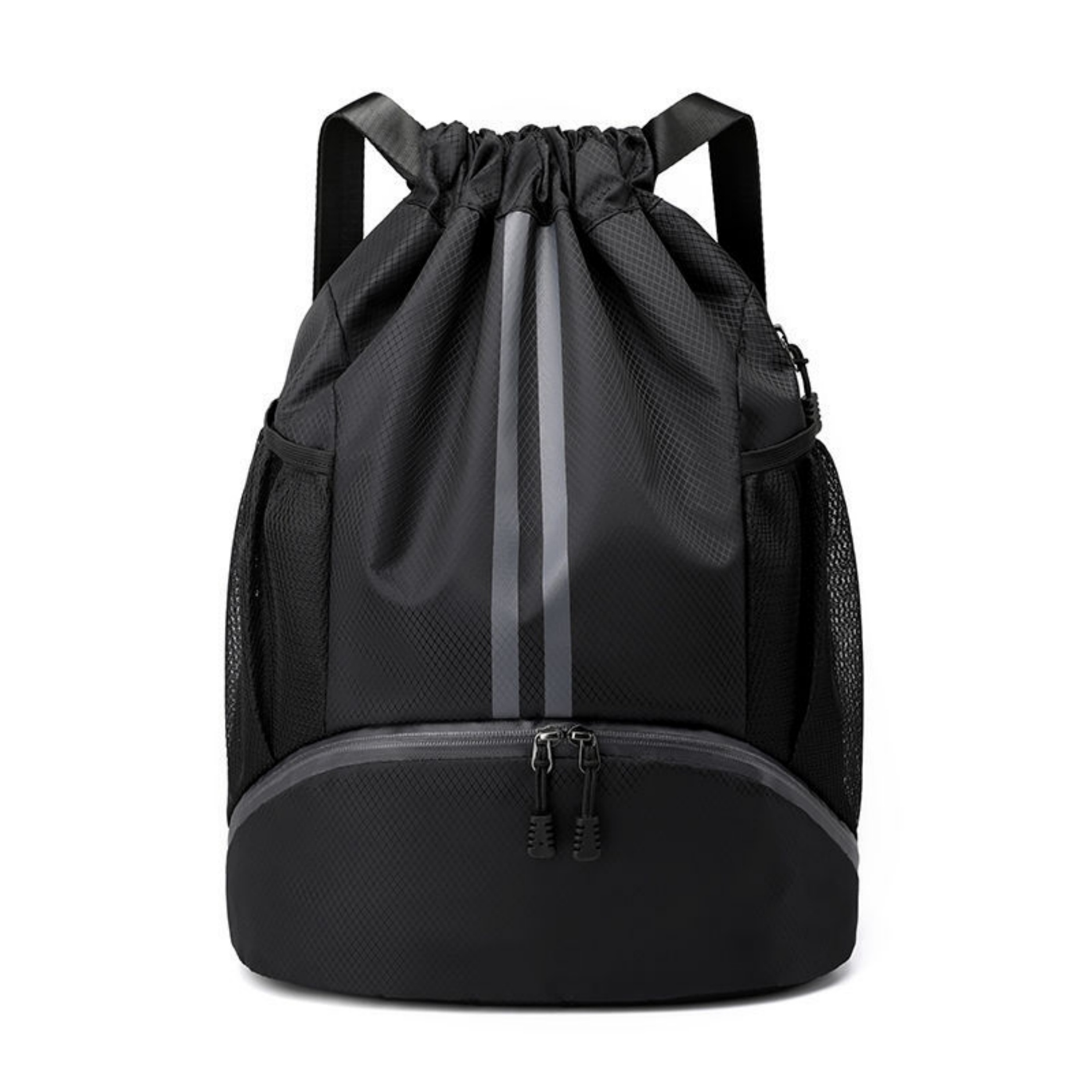 Sports Drawstring Backpack with Side Mesh Pockets and Shoes Compartment 3