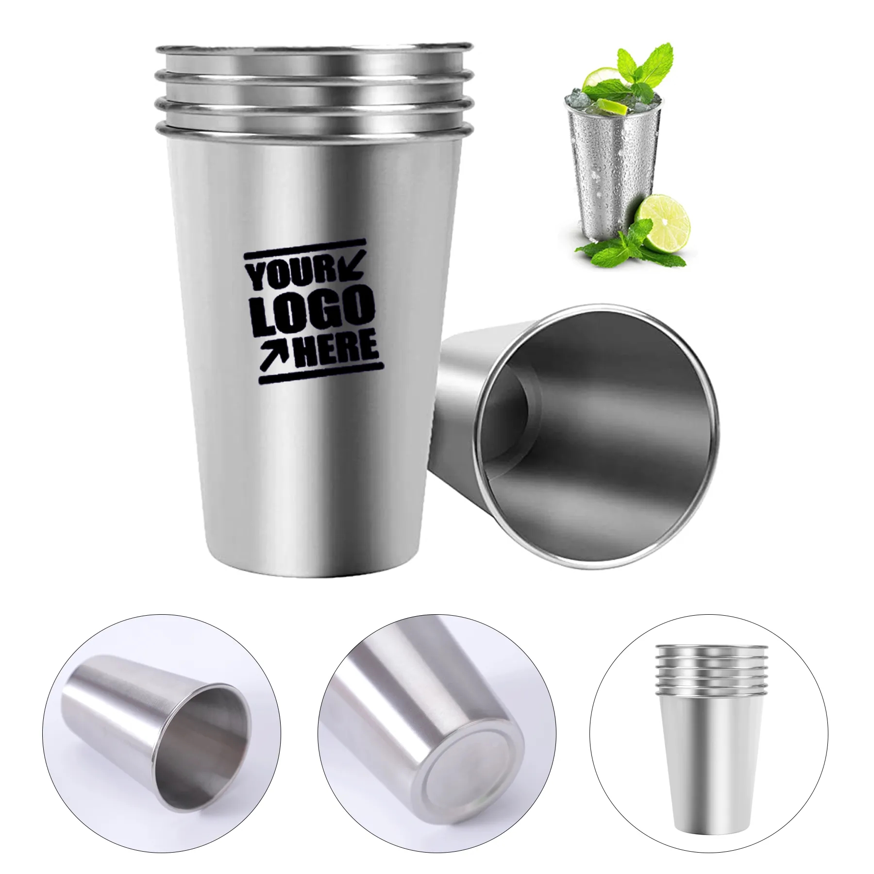 MOQ50 Stainless Steel Pint Cup 1