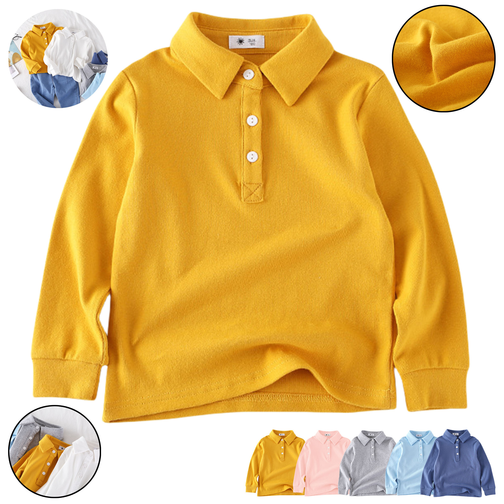 Kids Polo Shirt Long Sleeve T-Shirt 2025 Spring 5