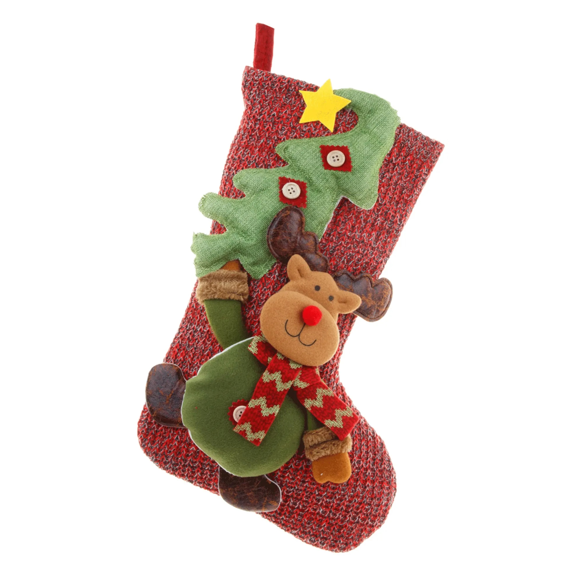 Large knitted wool Christmas socks 5