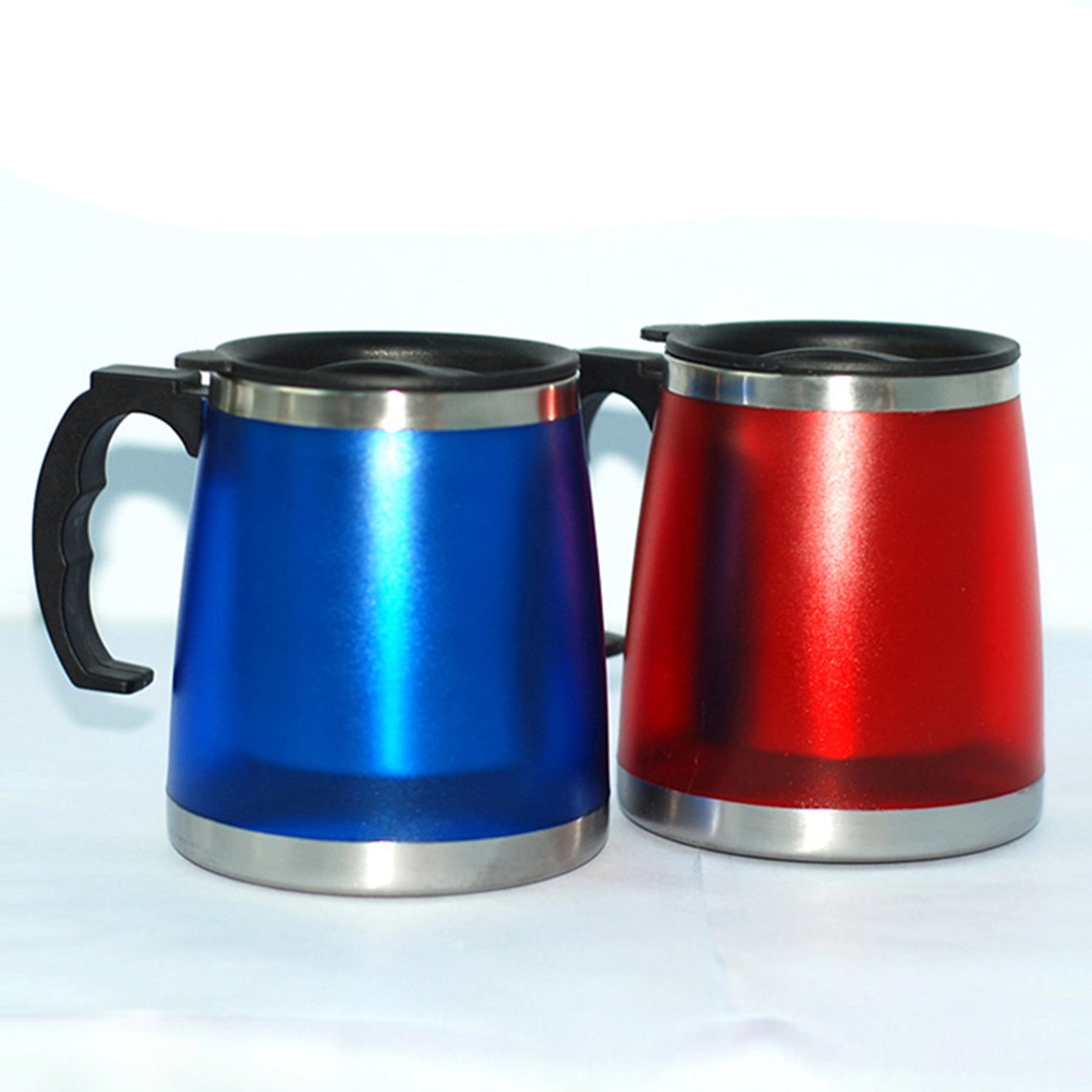 15 Oz. Outer Plastic Inner Stainless Steel Cup with Handle 6