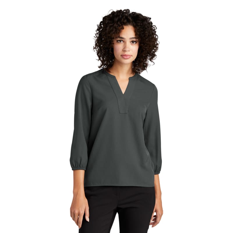 MERCER+METTLE Women's Stretch Crepe 3/4-Sleeve Blouse 44