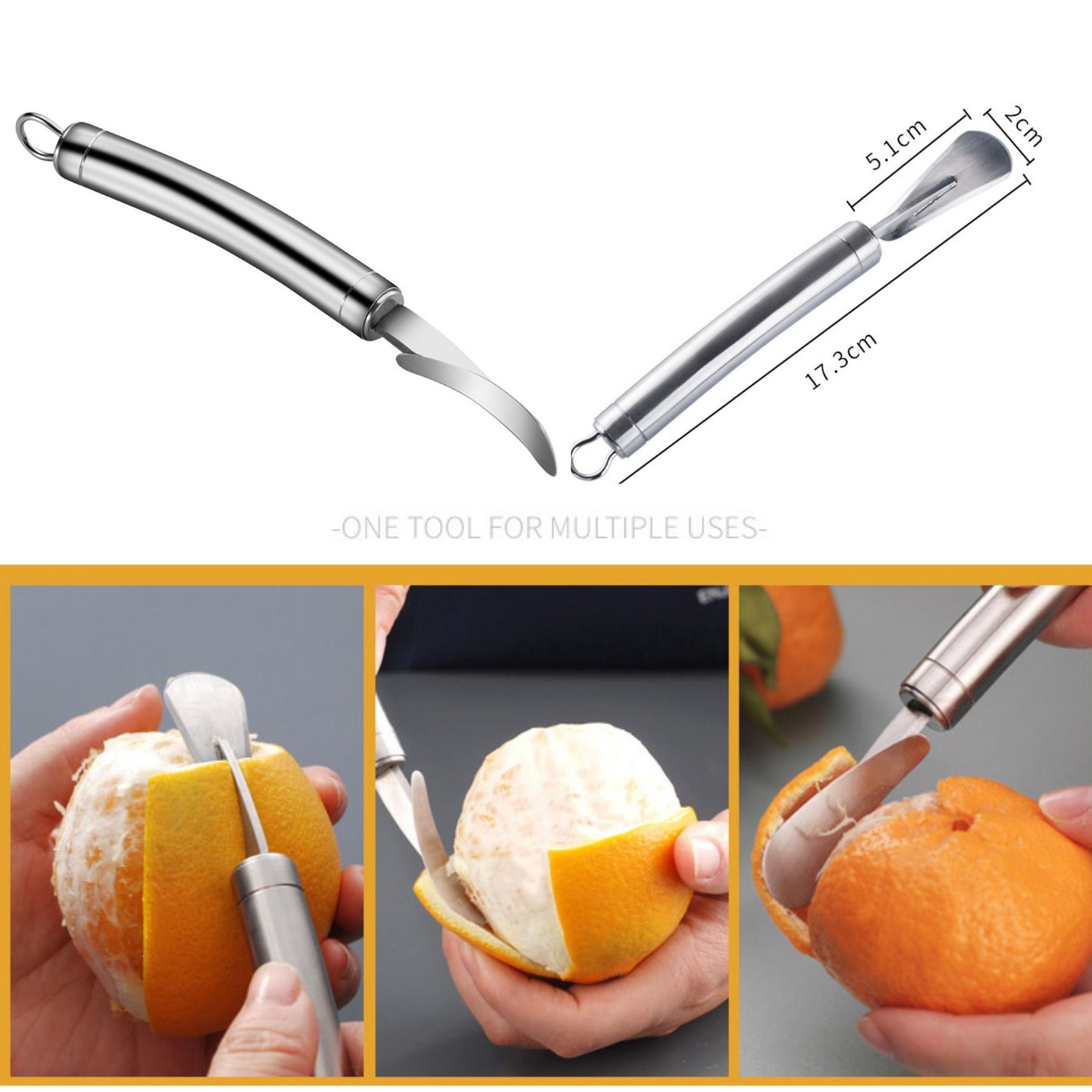 Stainless Steel Orange Opener 2