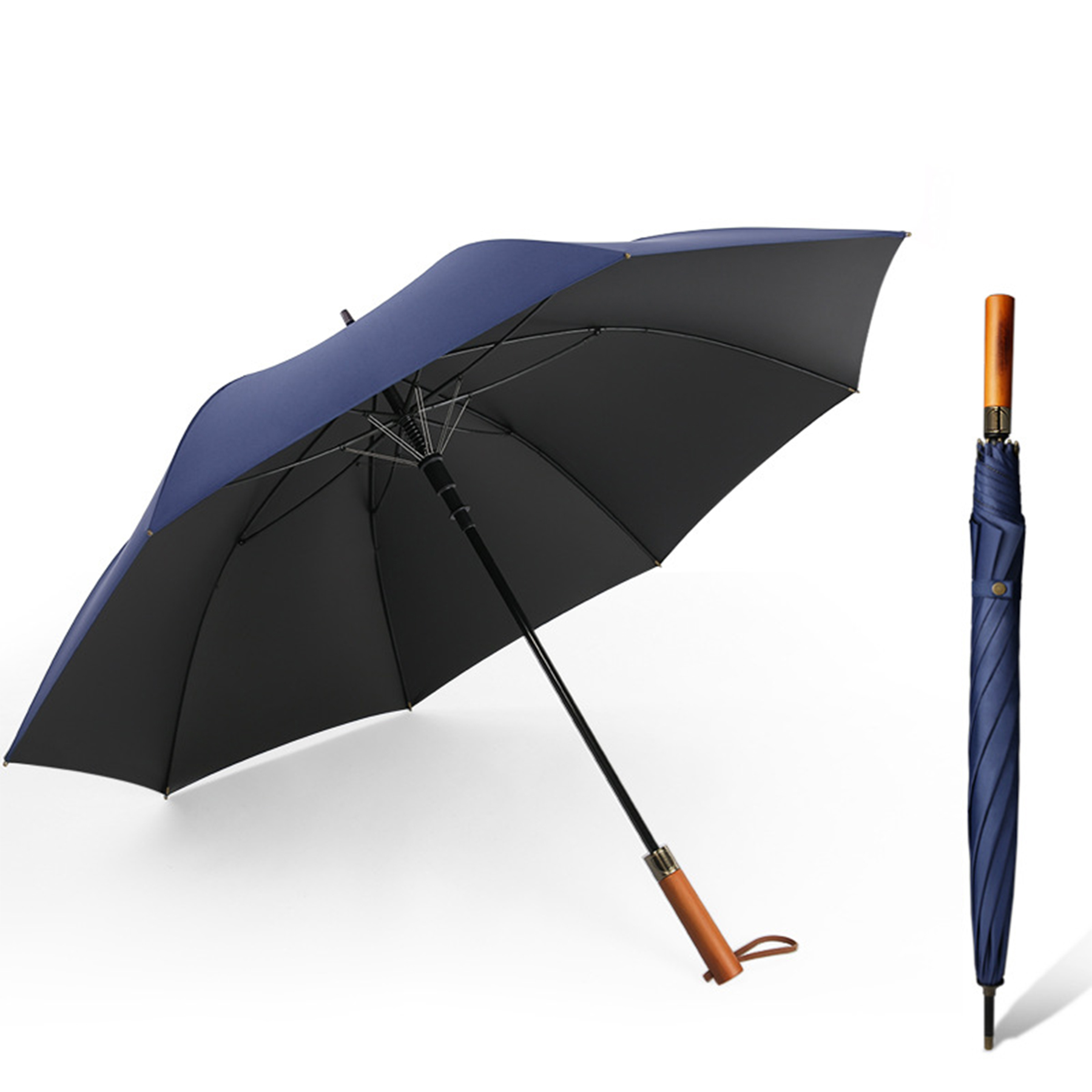 Large Umbrella with Wooden Handle for Rain 6