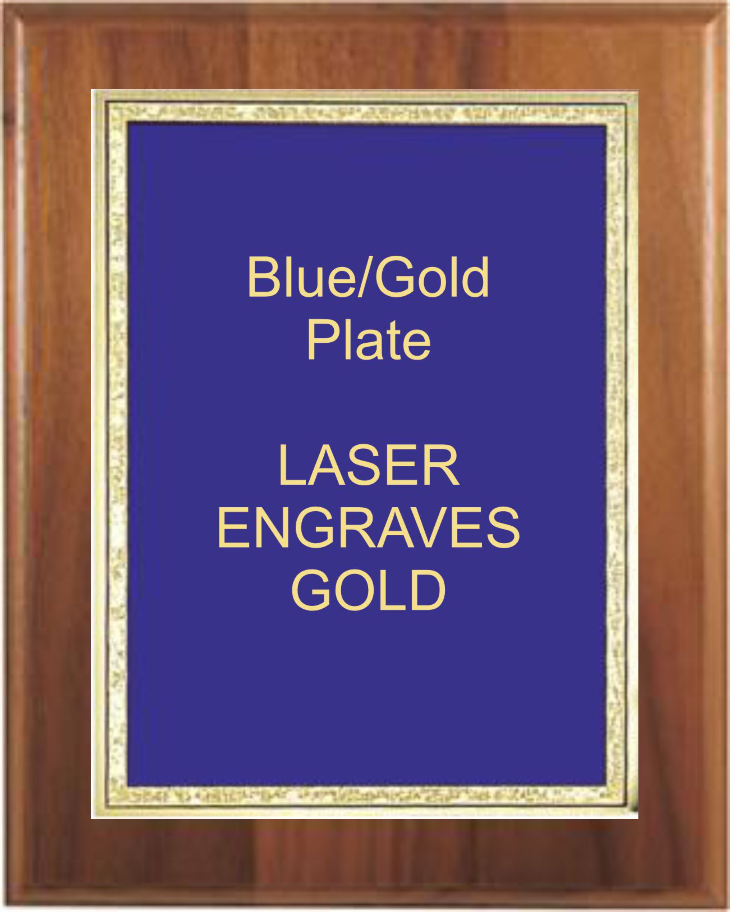 6" x 8" Genuine Walnut Step-Edge Plaque with a Blue Florentine Plate. 1