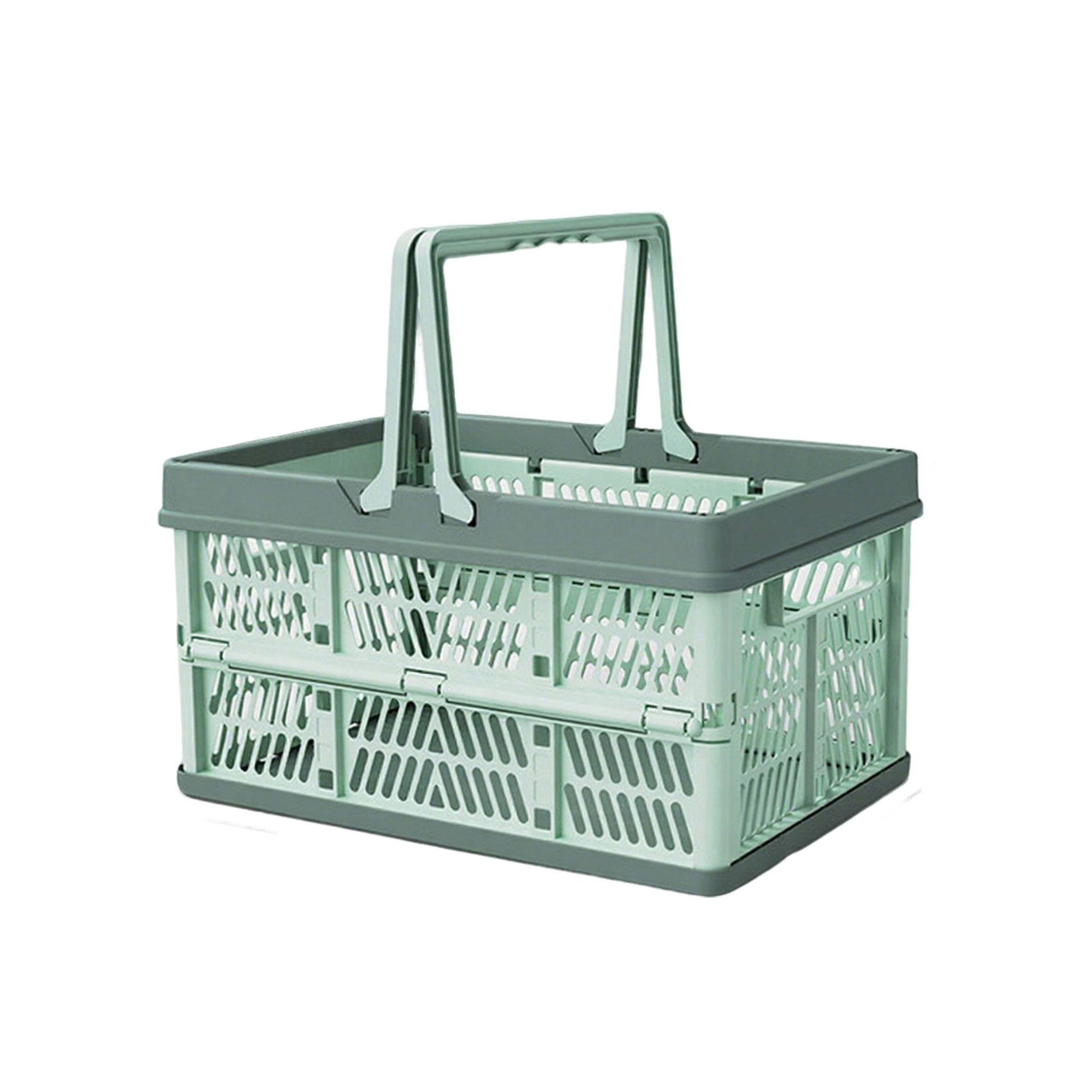 Collapsible Plastic Crate Basket 15.6 x 10.2 x 8.25" 6