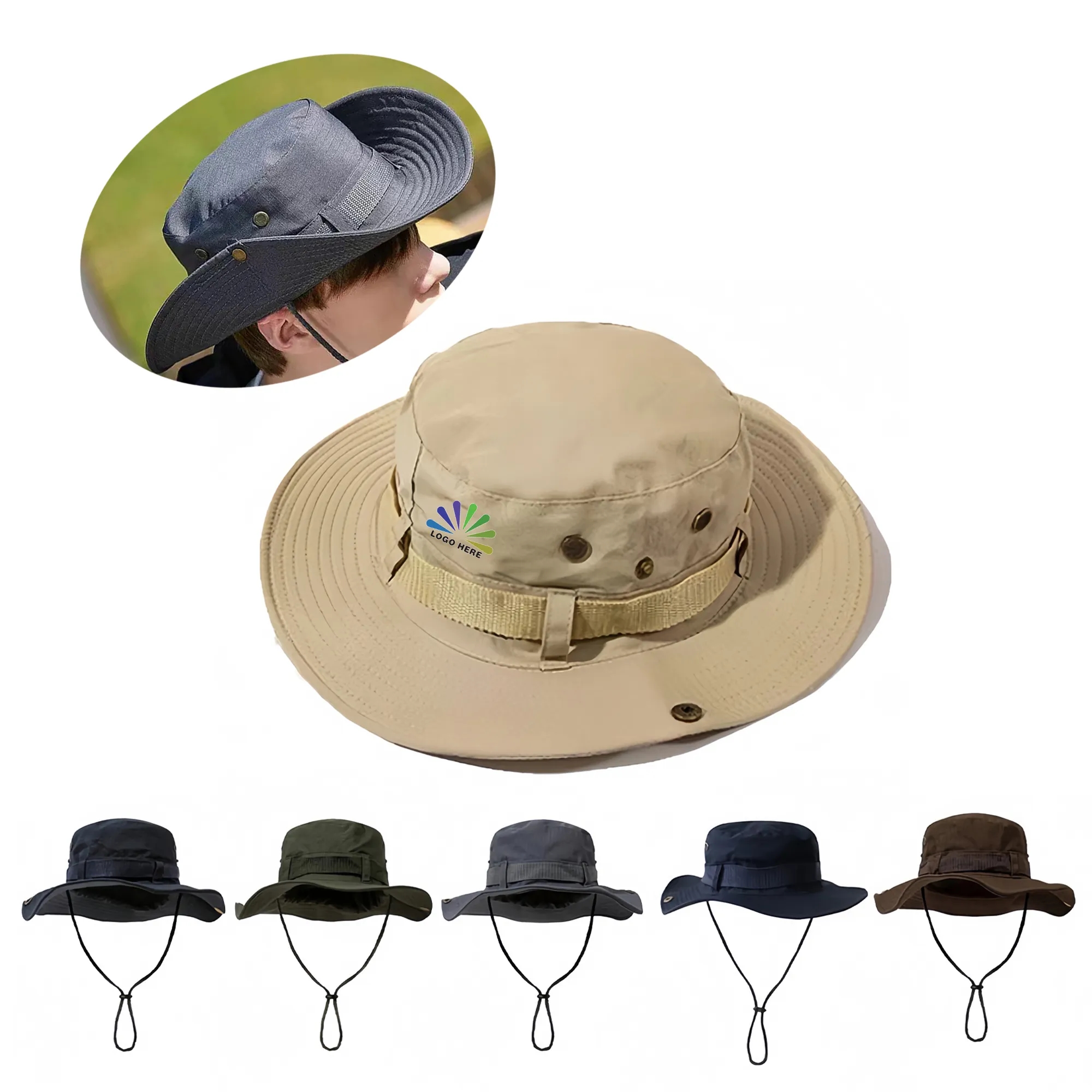 Wide Brim Fishing Hat with Metal Foldable Buckle 1
