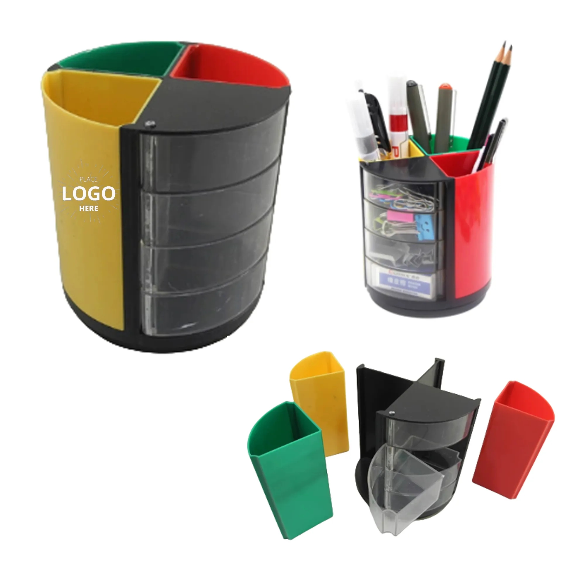 4 Compartment Cylindrical Stationary Holder 1