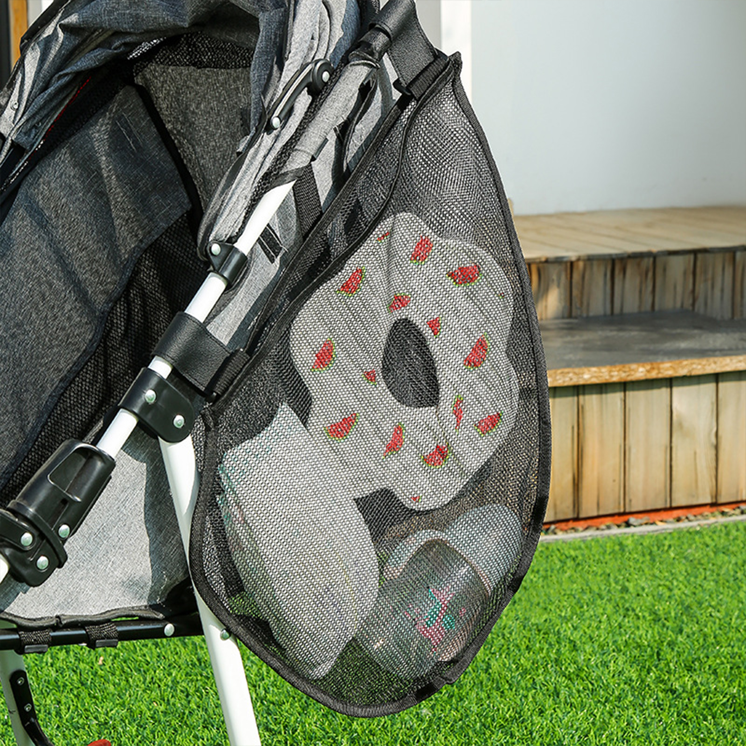 Nylon Large Capacity Baby Stroller Storage Mesh Bag 2