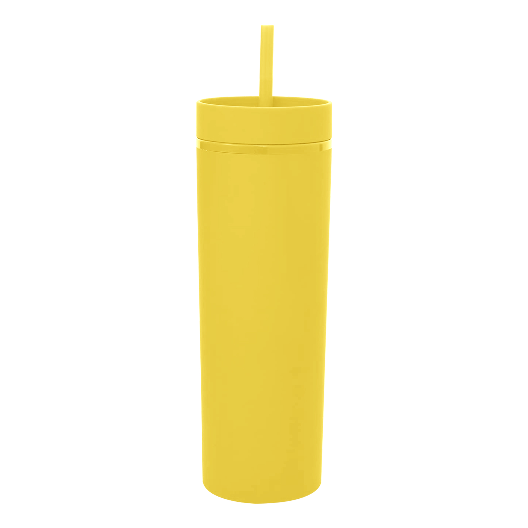 Double-layered Plastic Straight Cup With Straw 12