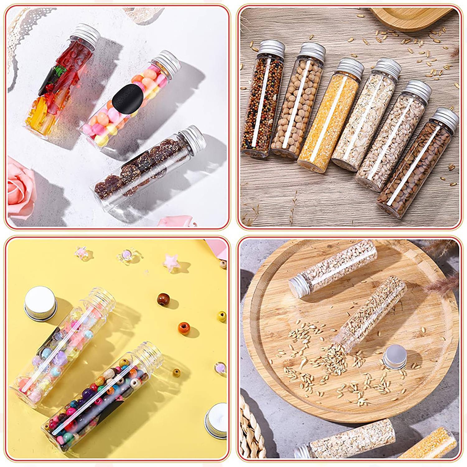 2oz Transparent Plastic Test Tube w/ Screw Cap 8