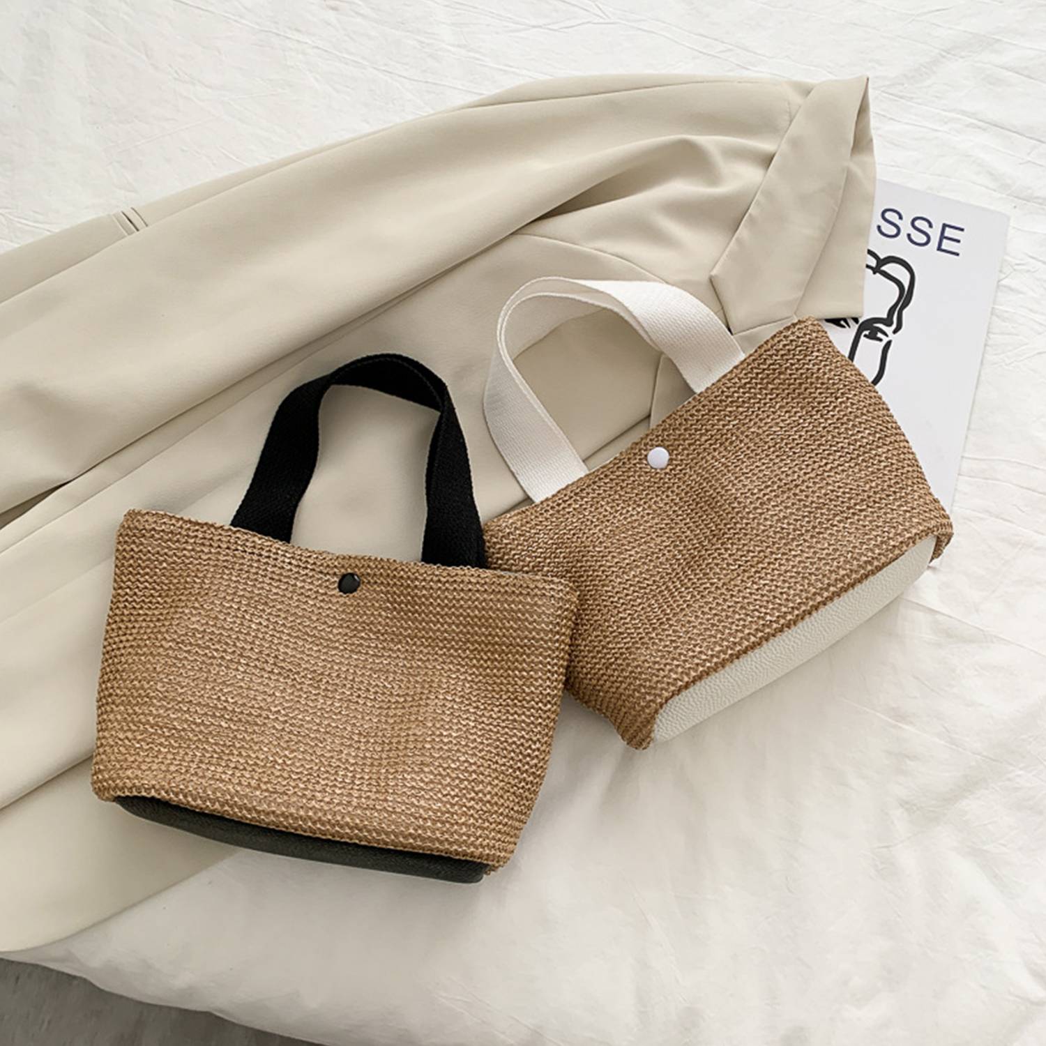 Retro Fashion Woven Straw Handbag 3