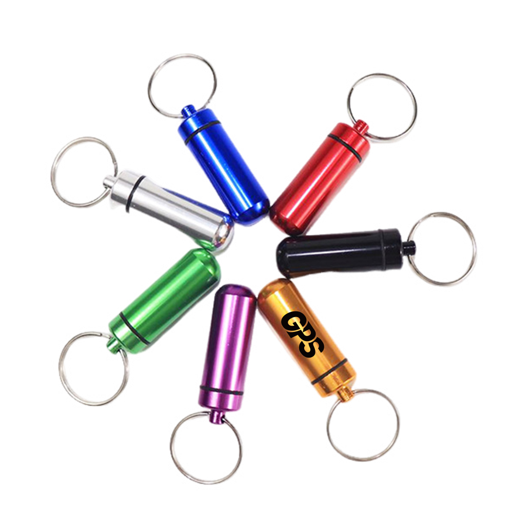 1 7/8 " Aluminium Alloy Pill Case With Keychain 5