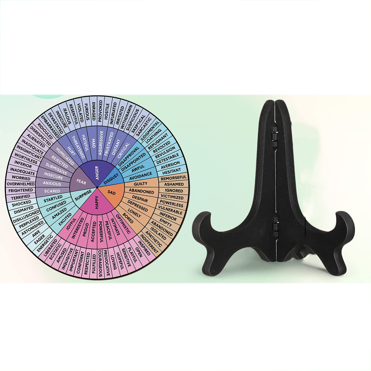 Wooden Emotion Wheel Desk Display Chart 3