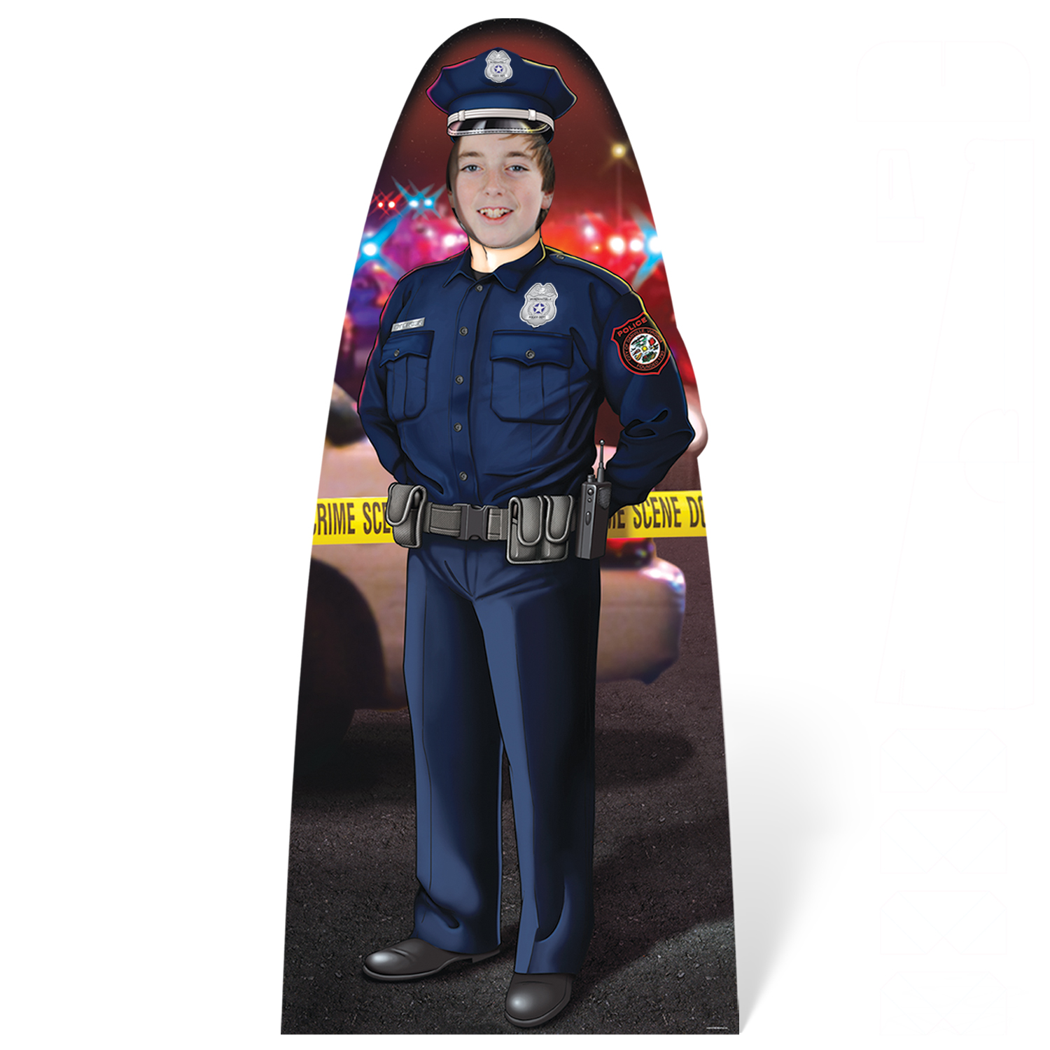 Custom Child Size Male Police Officer Photo Prop 60" h x 26-1/2" w