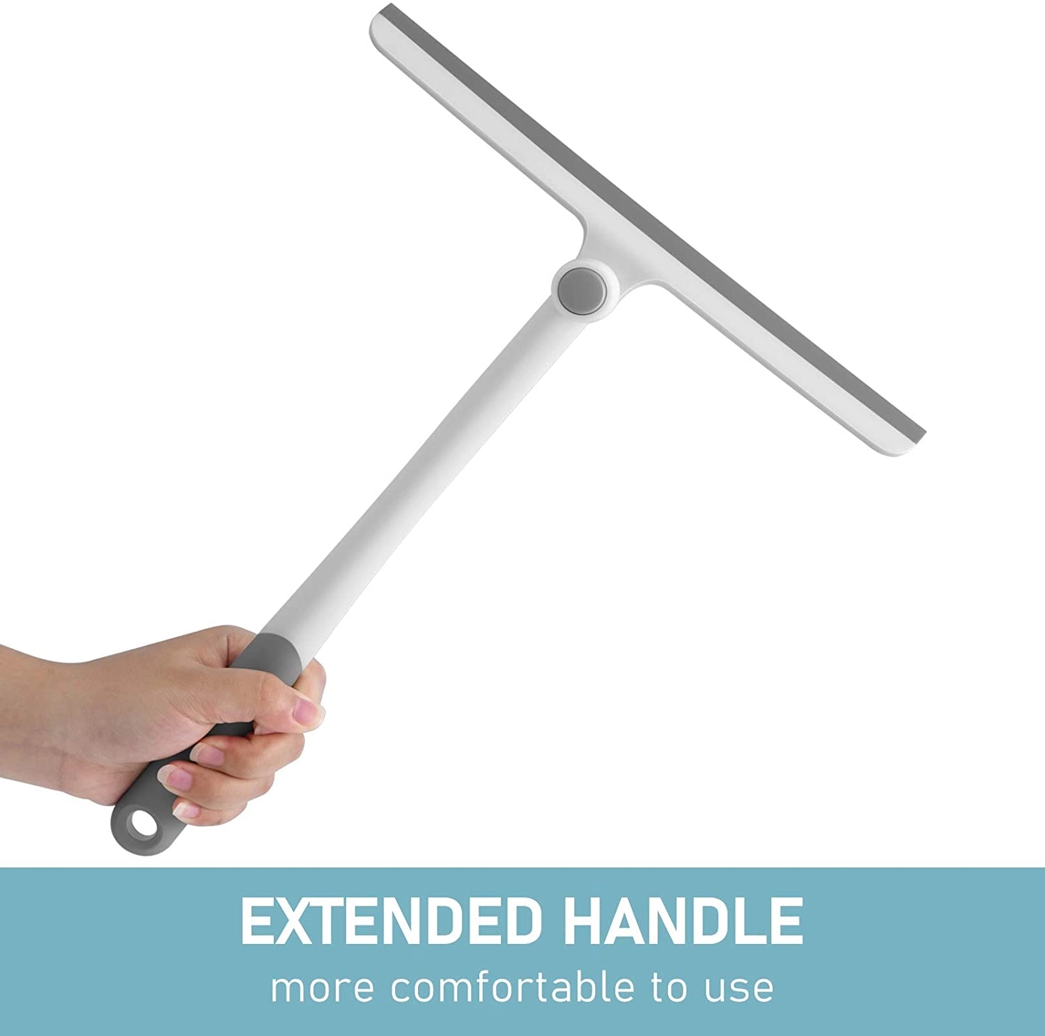 Shower Squeegee Silicone Glass Window with Non-Slip 9