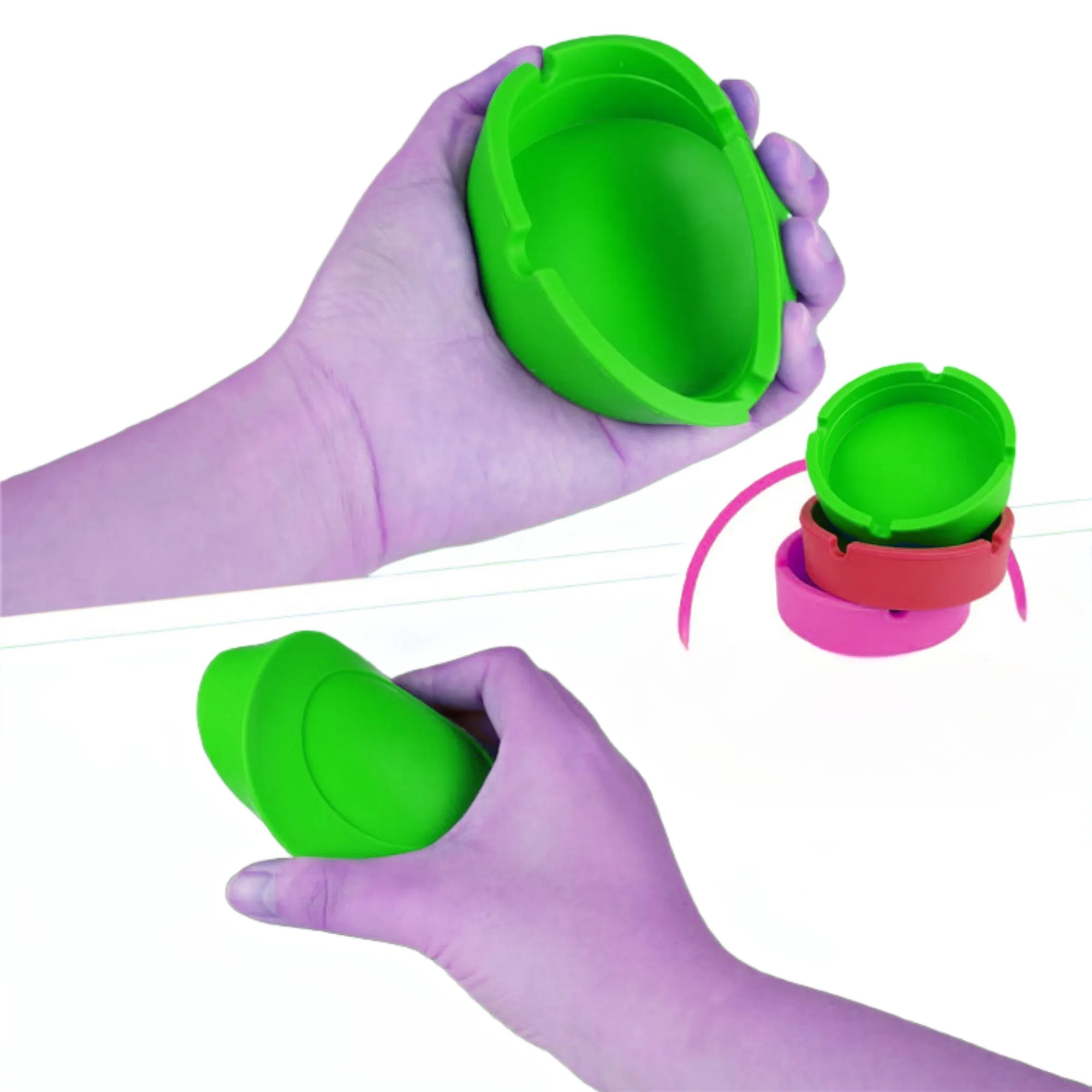 Custom Logo Silicone Ashtray Cigarette Smokeless Odorless 4