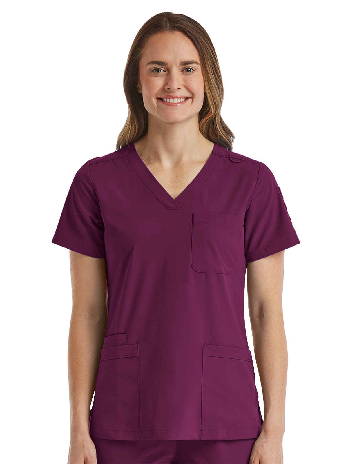 ScrubJoy Originals - Women's Fitted Six-Pocket V-Neck Top 11