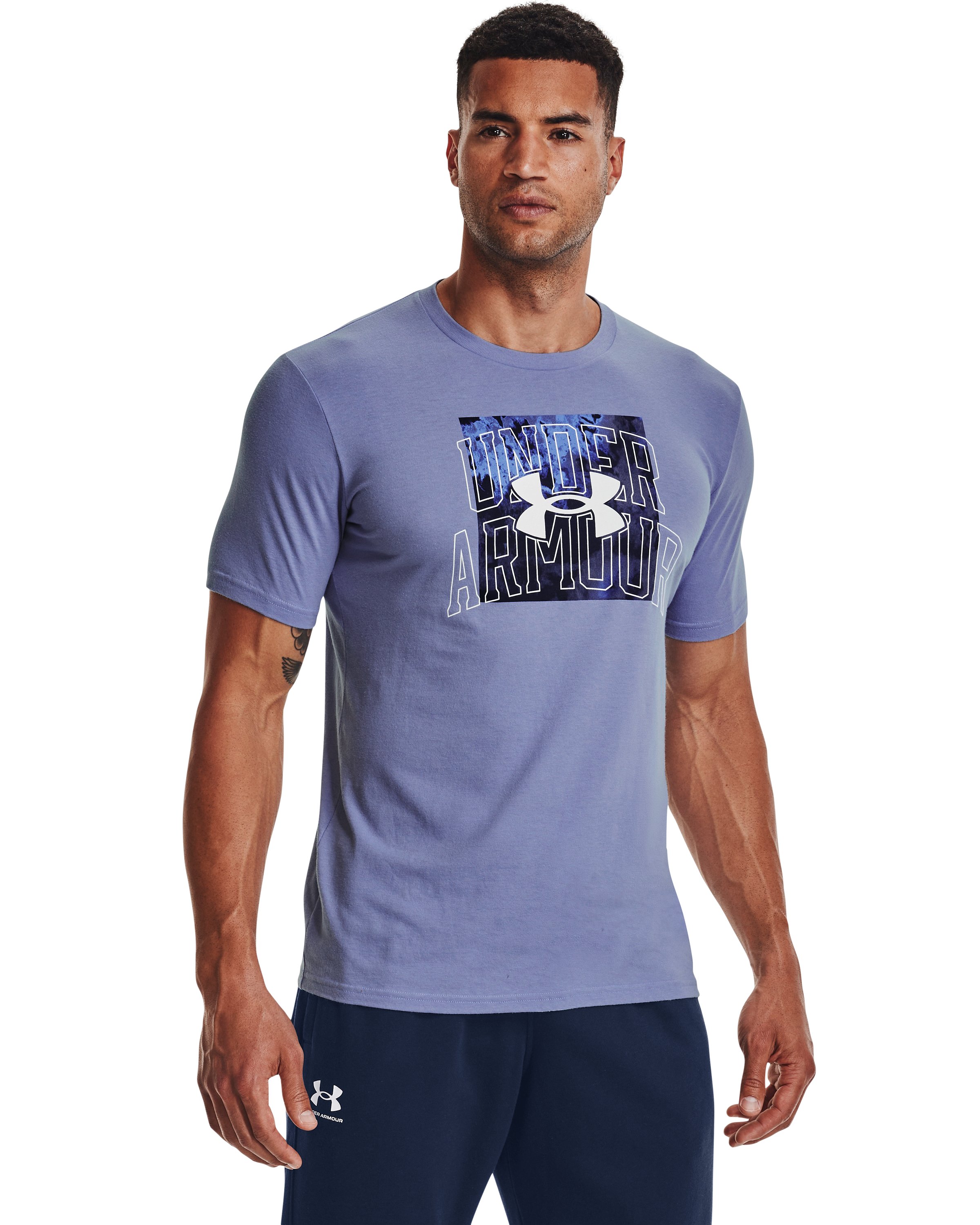 Men's UA Branded Box Print Fill Short Sleeve 5