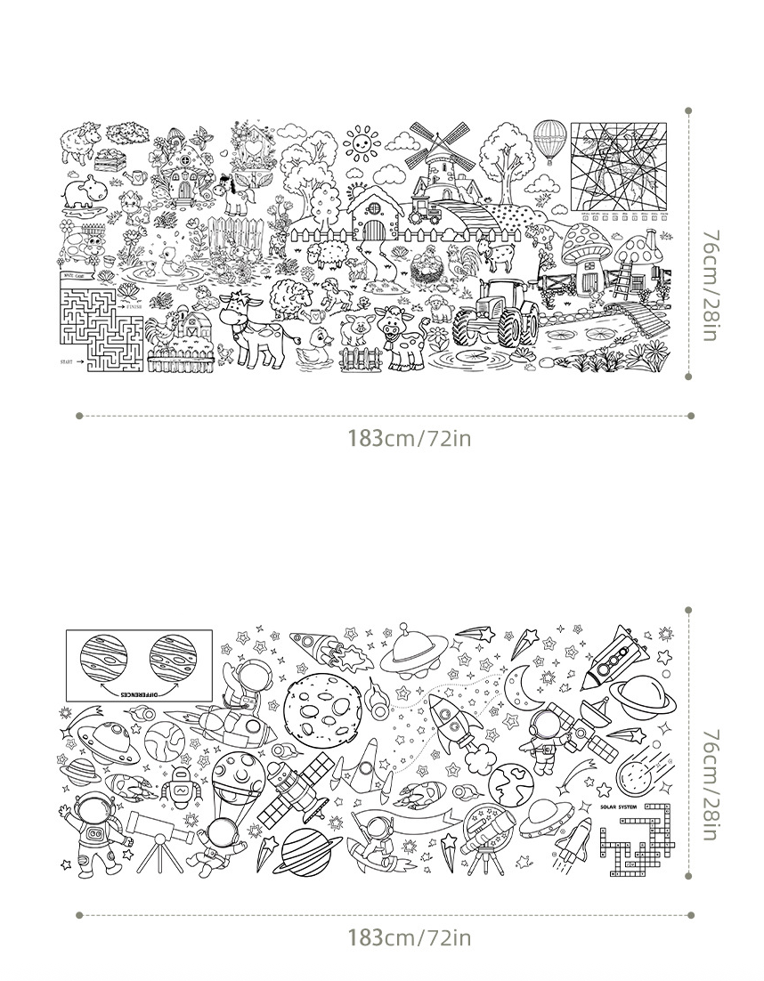 Custom Coloring Poster/Tablecloth-Christmas Crafts for Kids 9