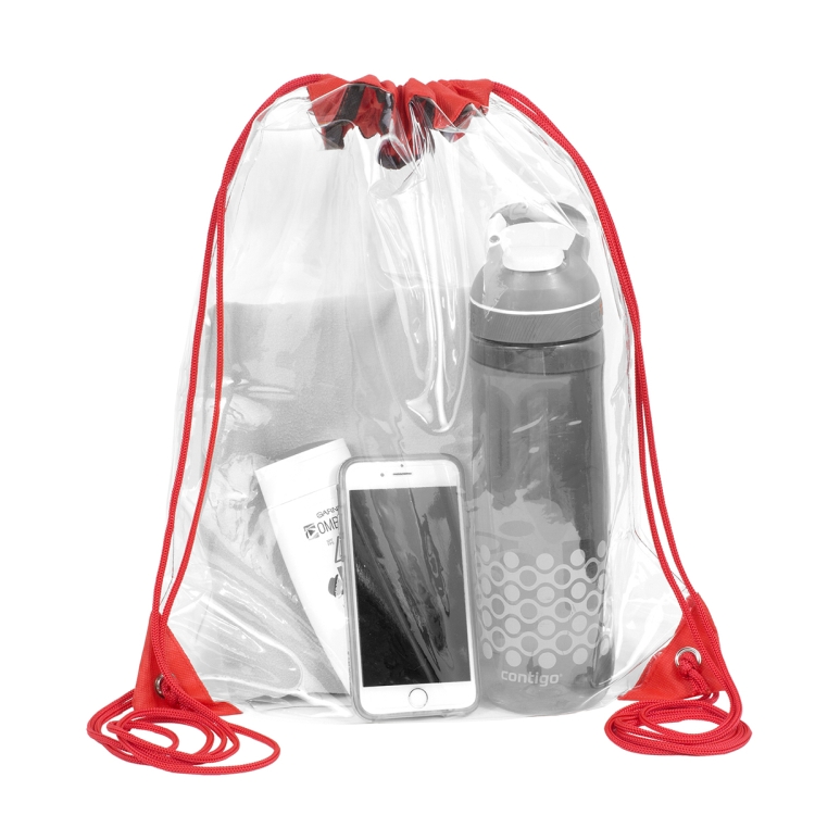 13" W x 16" H - "Everest" Tall Clear Drawstring Cinch Pack Backpack 3