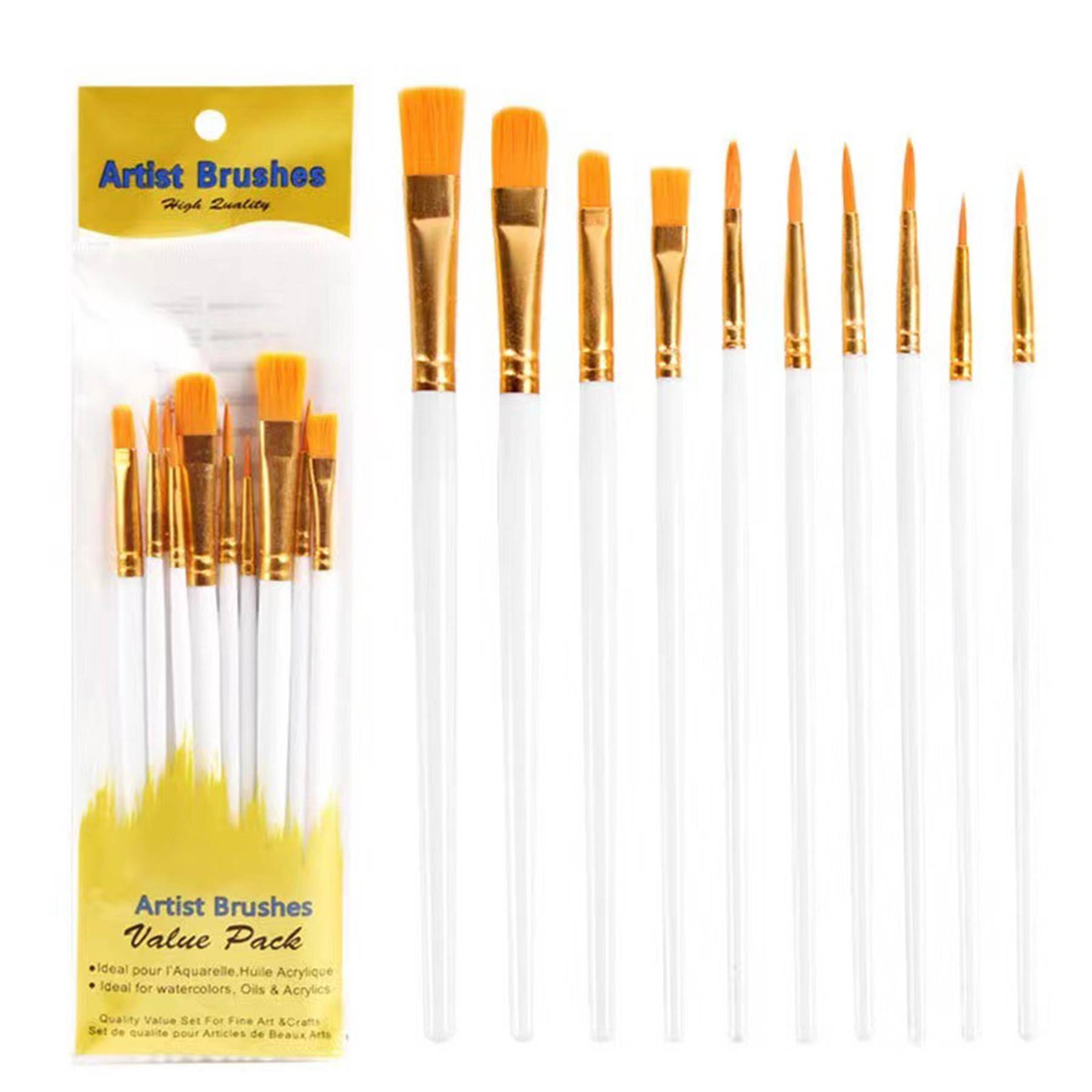 Plastic Set of 10 pole oil brushes 5