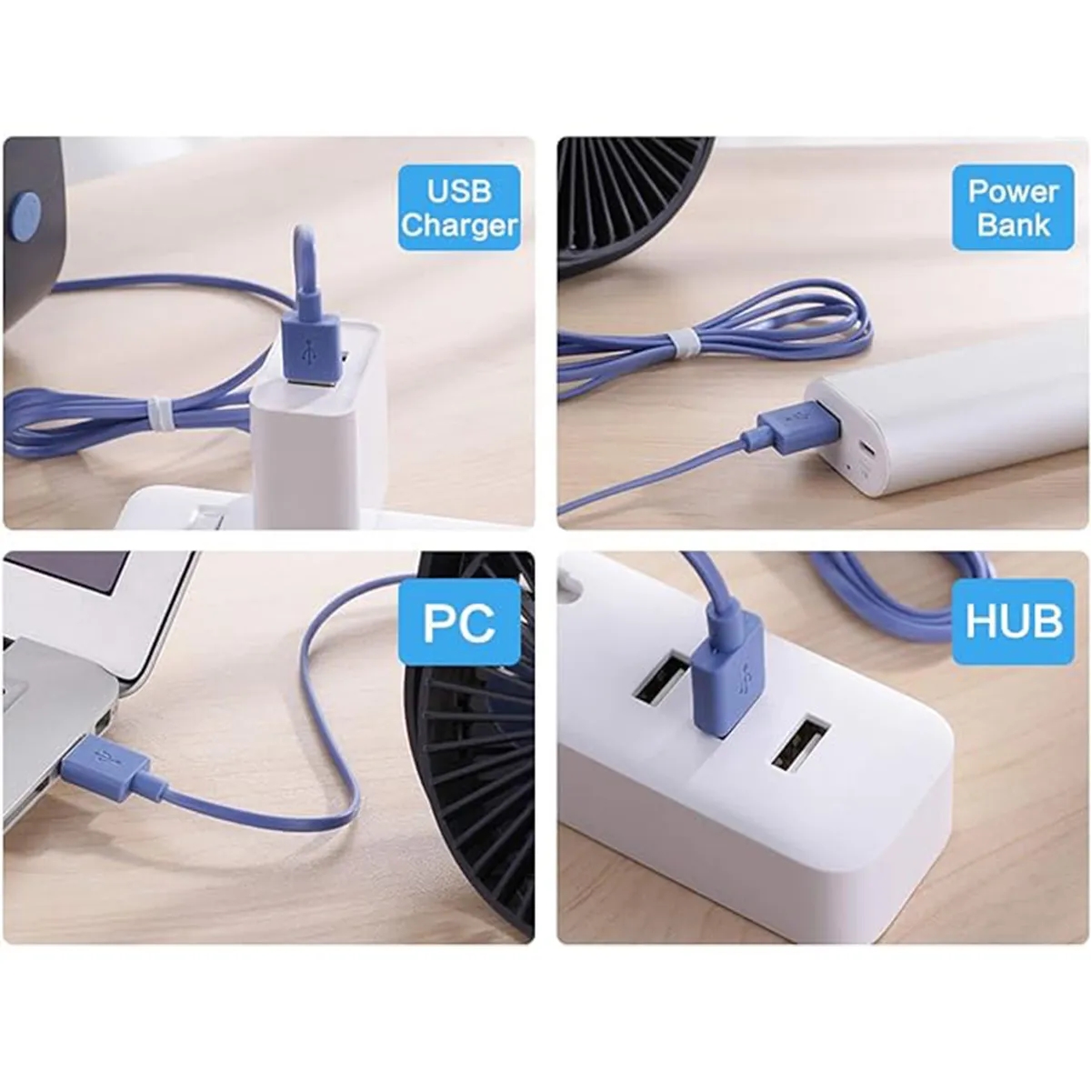 Personal Desktop Home Office Travel USB Mini Fans 4