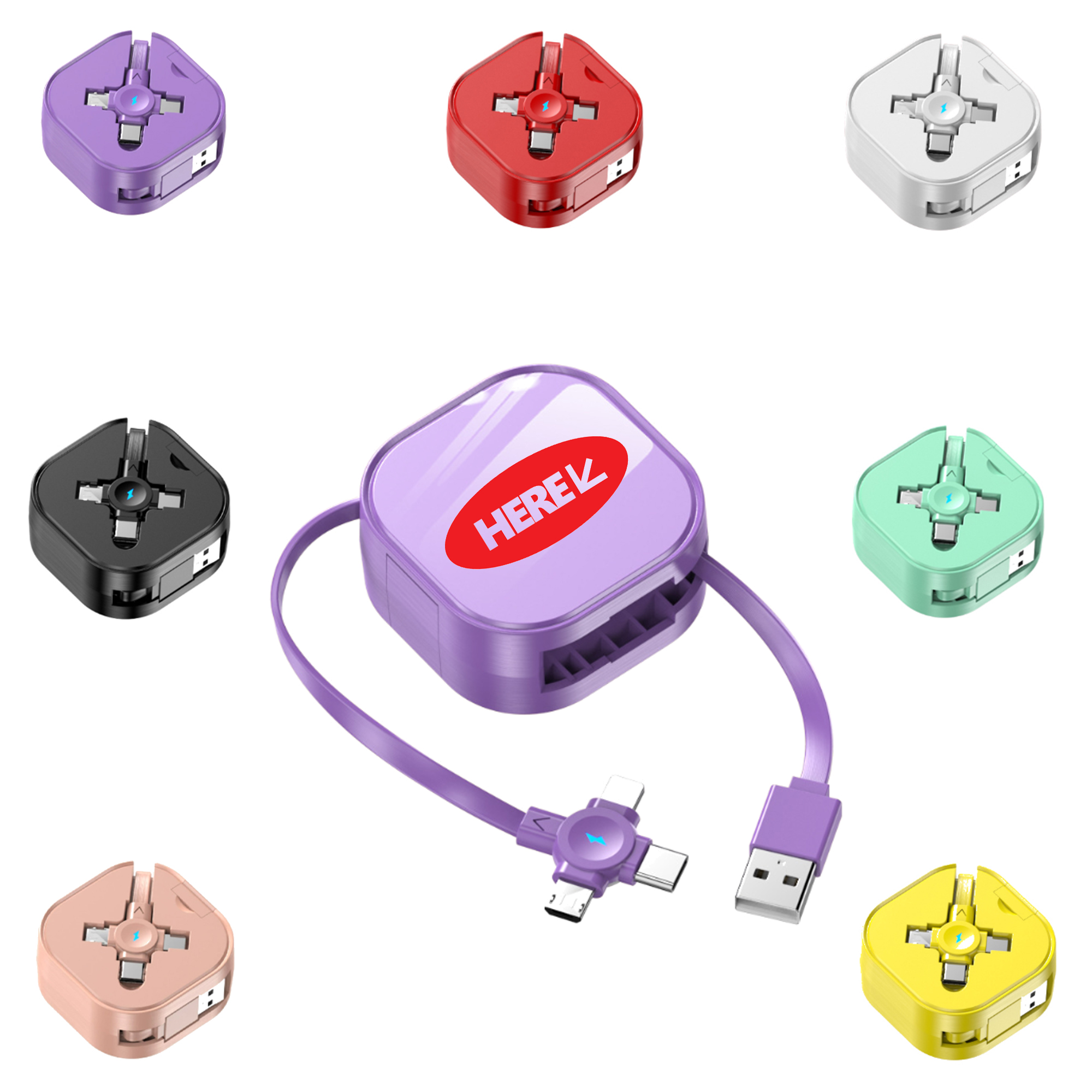 Cell Phone Holder 3 In 1 Retractable Data Cable 3