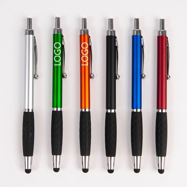 2-in-1 stylus ballpoint pen with rubber grip 3