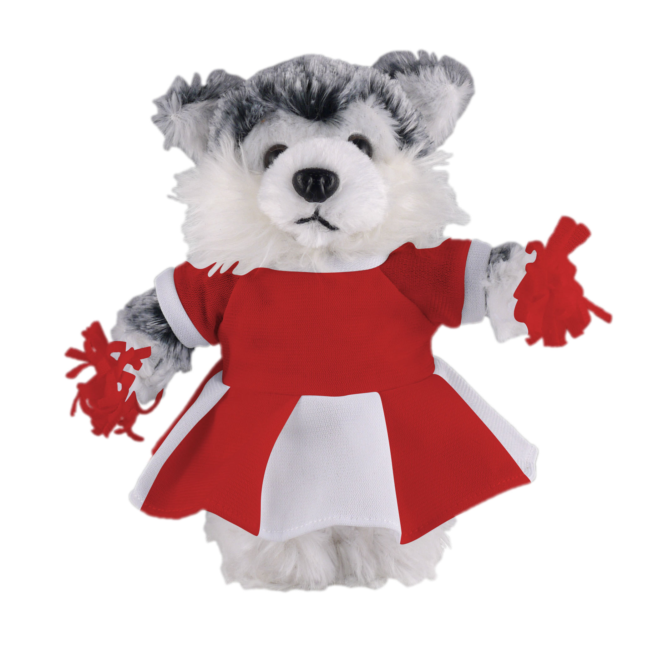 Soft Plush Stuffed Husky with Cheerleader Outfit 3