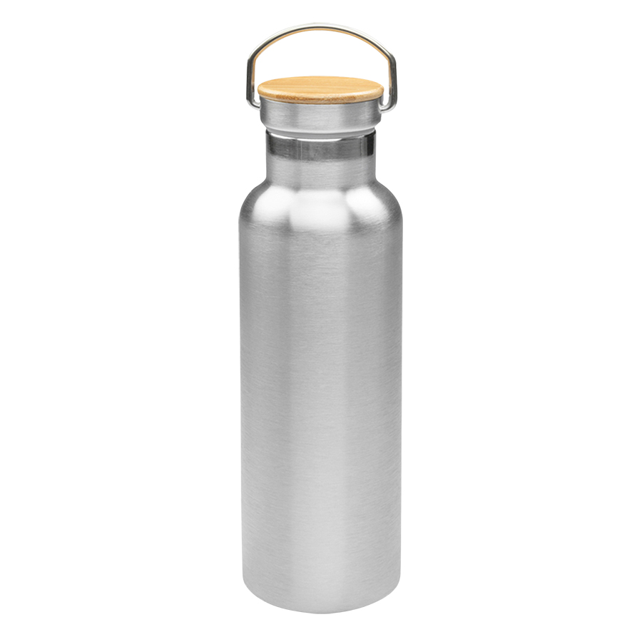 Stainless Steel Water Bottle - Wood-topped Cap, 20 oz. 5