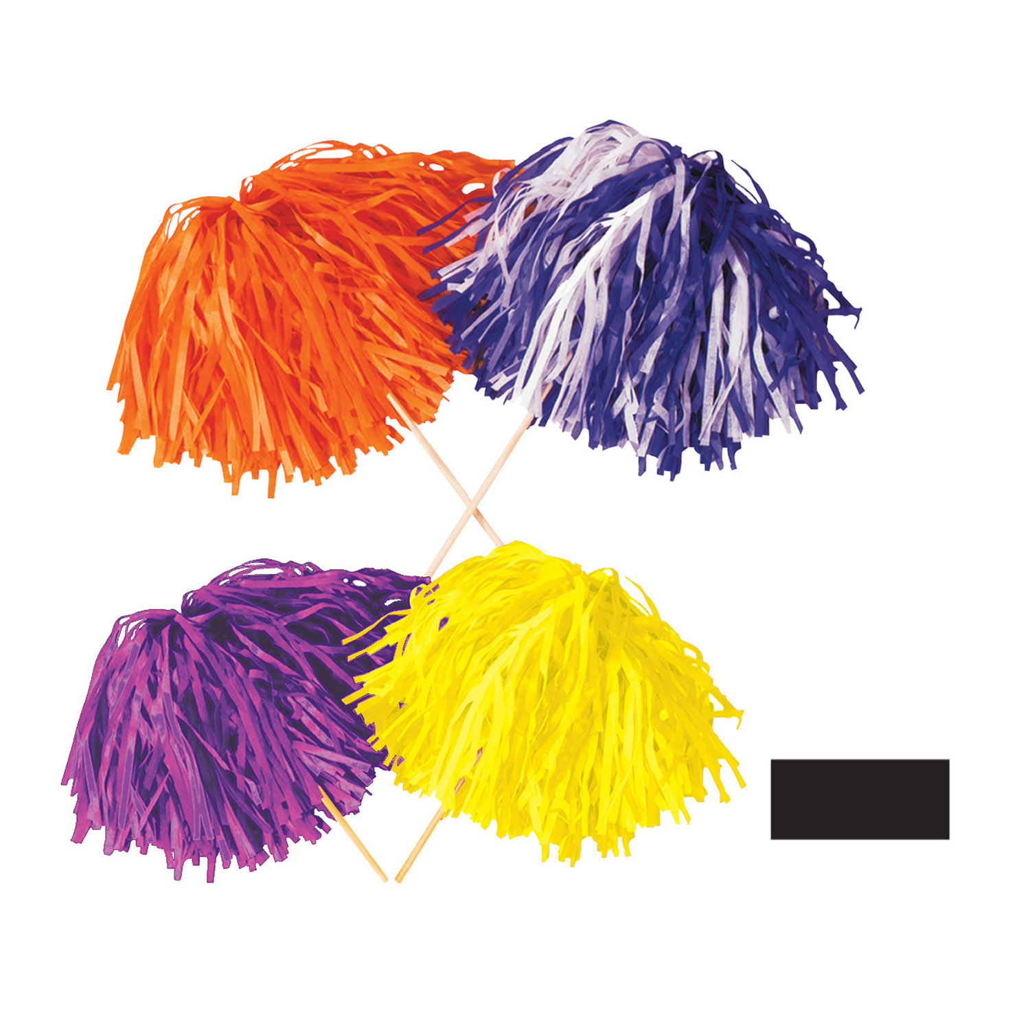 Flame Resistant 320 Strand Tissue Shaker Pom Pom w/ 8" Stick