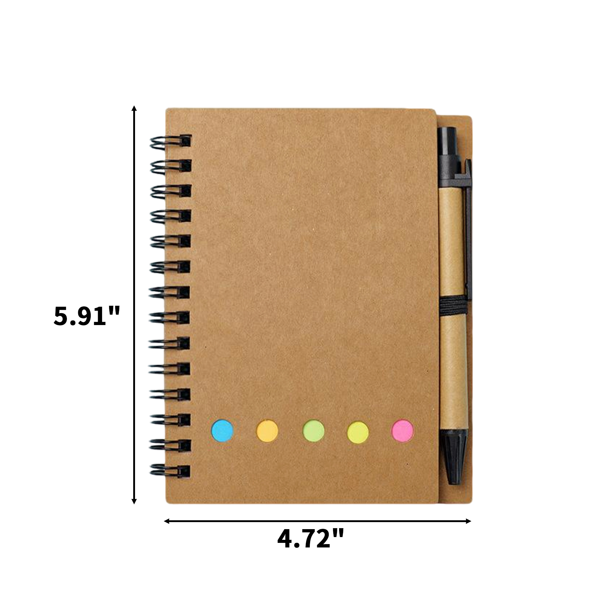 Recycled Spiral Notebook With Pen 5.91" By 4.72" 1
