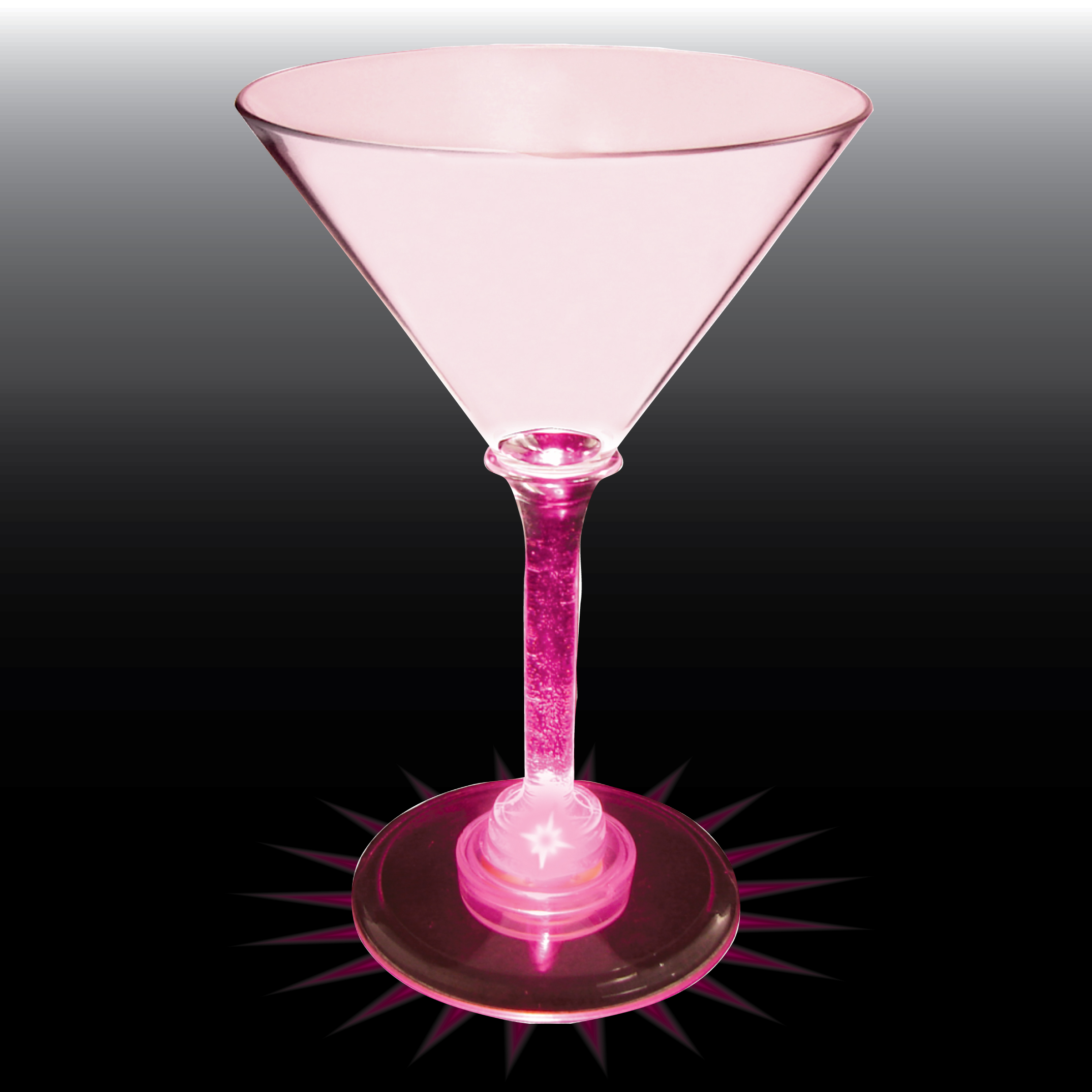7oz Light Up Standard Stem Plastic Martini Glass 10