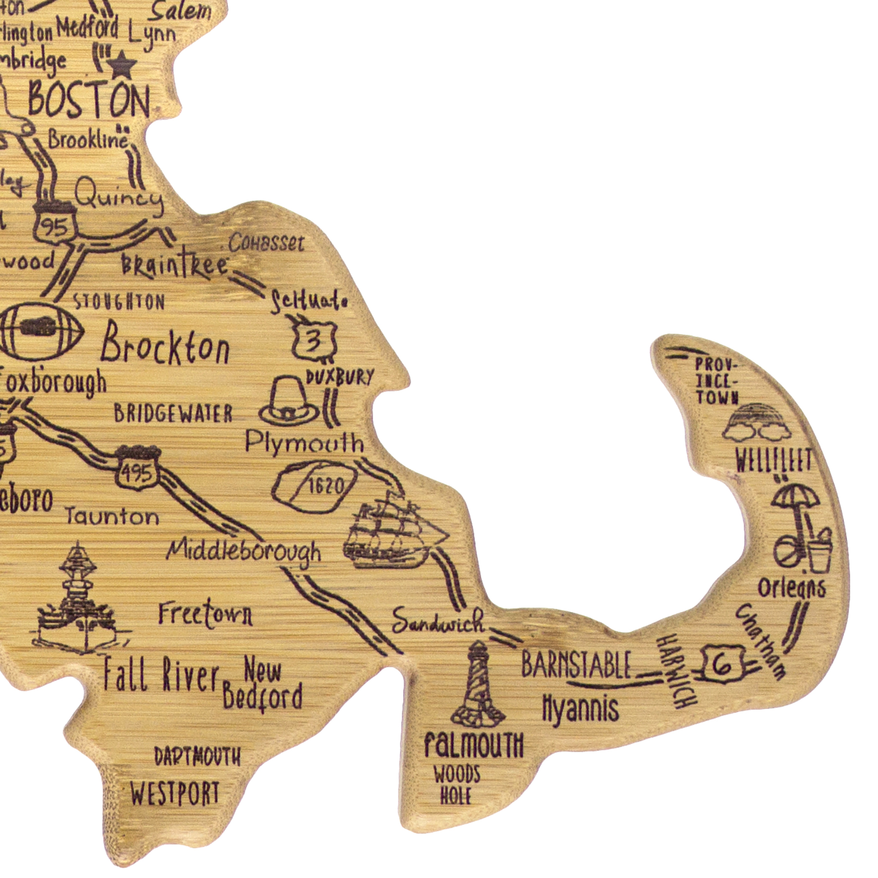 Destination Massachusetts Cutting & Serving Board 7