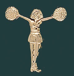 Pom-Pom Girl Metal Chenille Letter Insignia Pin 1