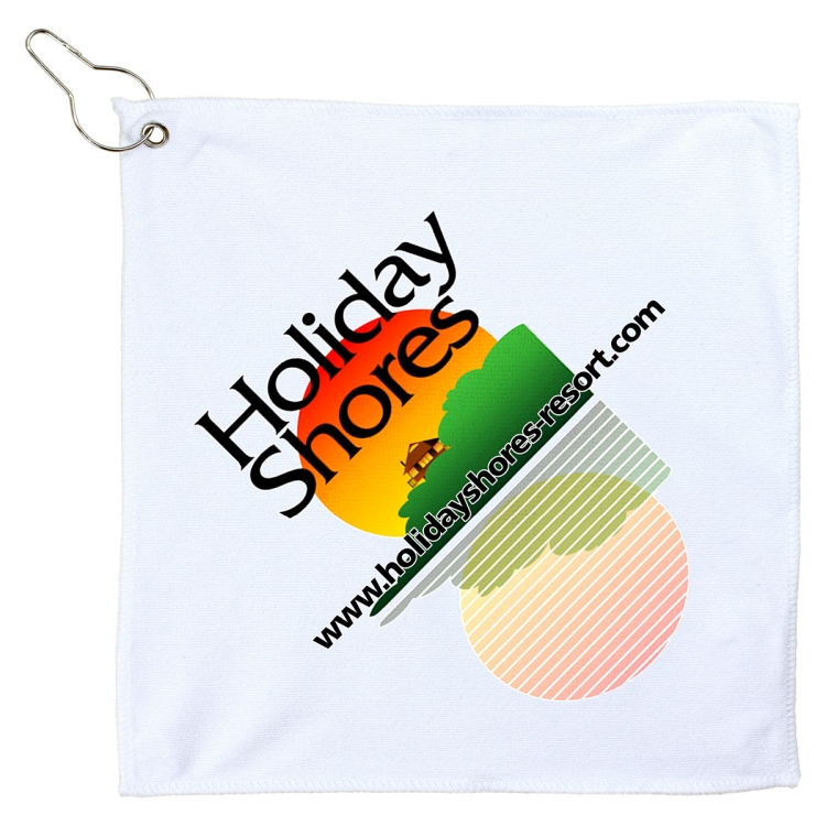 "THE WEDGE" Recycled RPET 300 GSM Heavy Duty Golf Towel - 12" W x 12" H 3