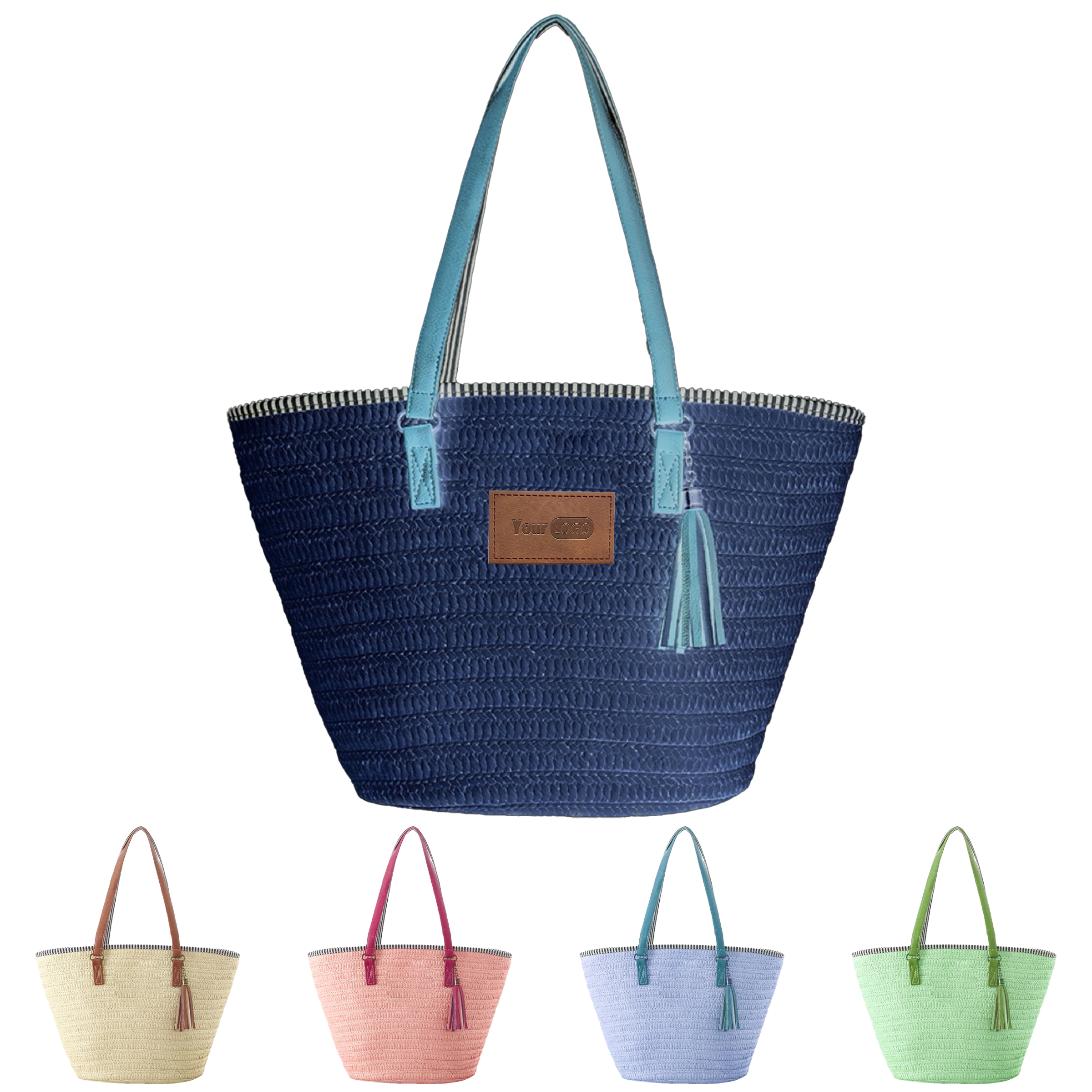 Paper Rope Colorful Woven Tote Bag ?C Perfect For Beach And Casual Use 2