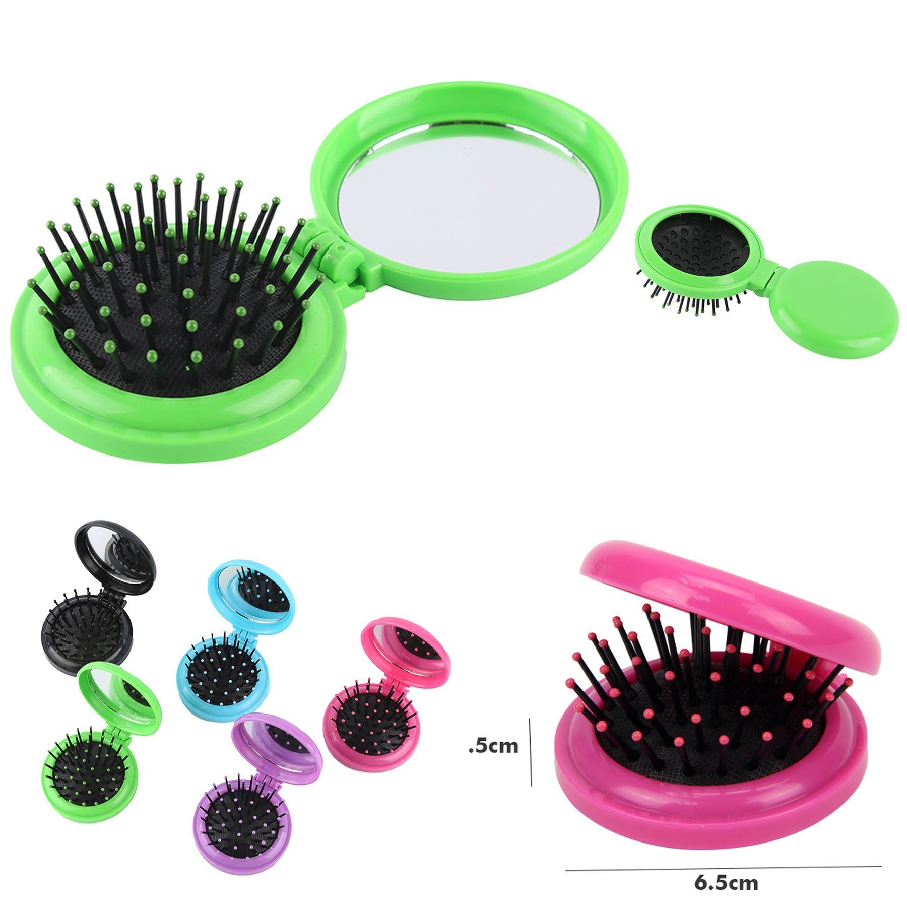 Folding Mini Pocket Hair Comb With Mirror 1