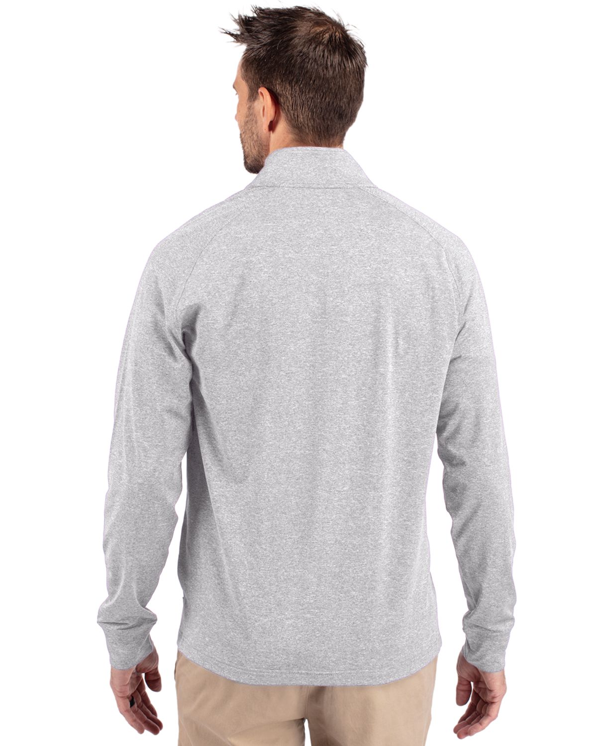 Cutter & Buck Adapt Recycled Soft Knit Stretch Mens Big & Tall Heathered Quarter Zip Pullover Big & Tall 60