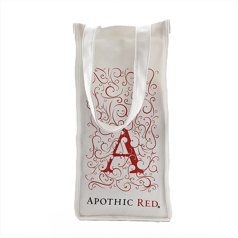 Promotion Two Bottle Canvas Wine Bags, custom tote bag with logo imprint 5