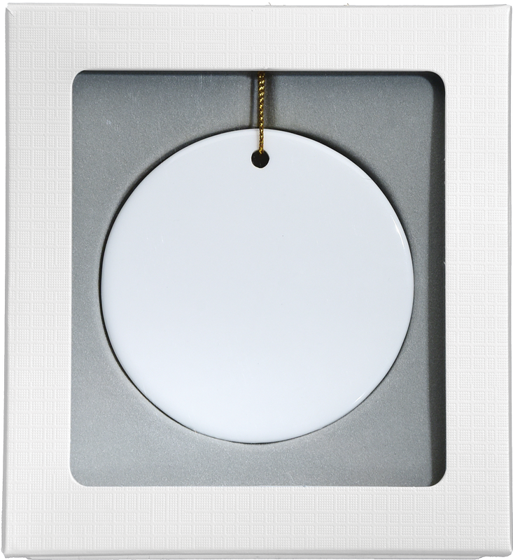 3" Round Ceramic Ornament - Etched