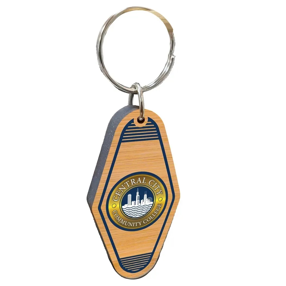 Vintage Bamboo Motel Keychain Hotel Key Tag 1