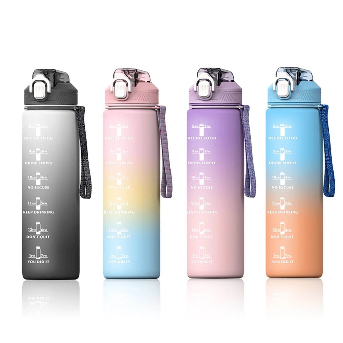 32Oz Water Bottle With Time Marker And Straw 4