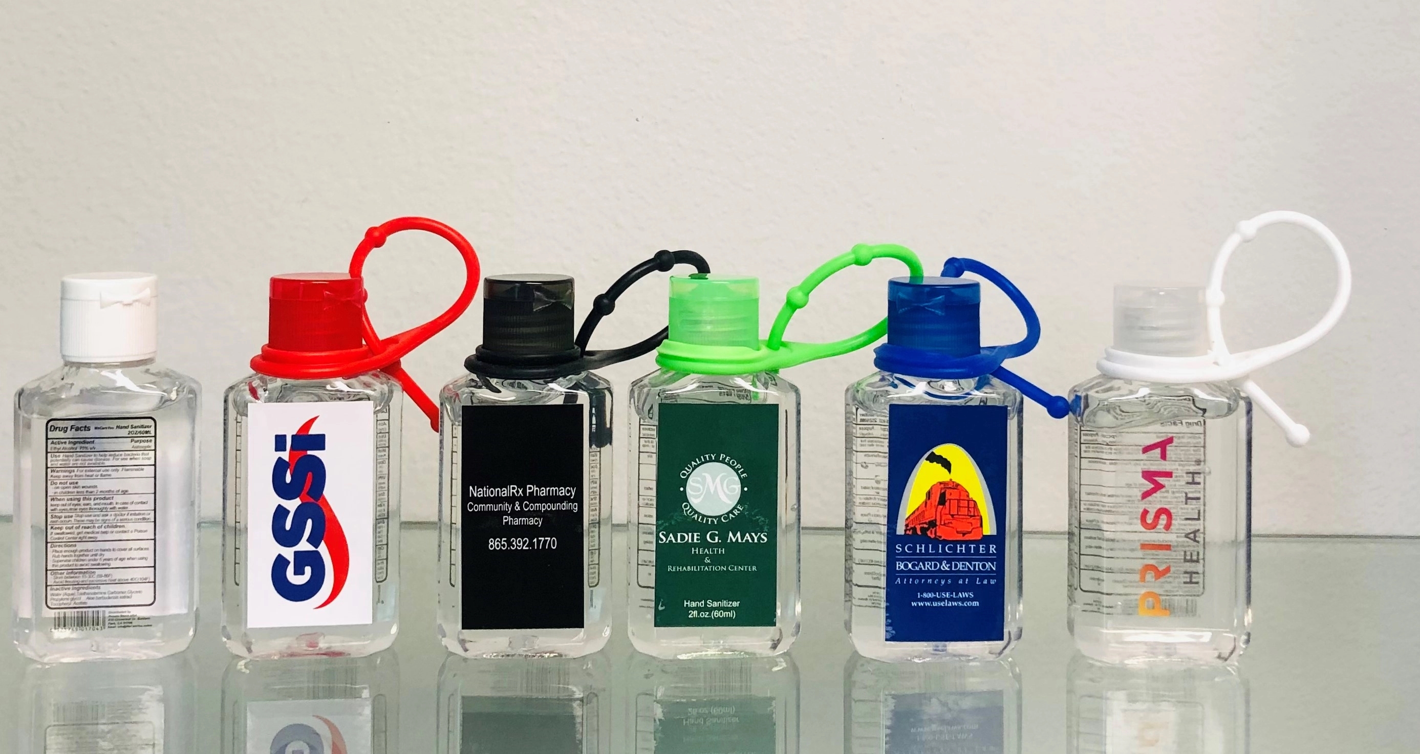 Custom 2oz.75% Rectangle Hand Sanitizer with Silicone Loop 4