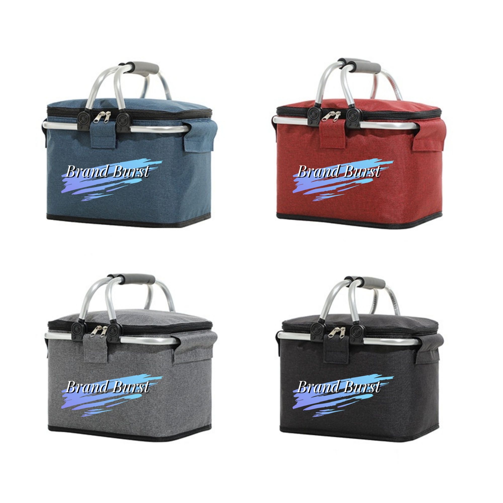 12.8L Solid Color Foldable Insulated Picnic Basket 1