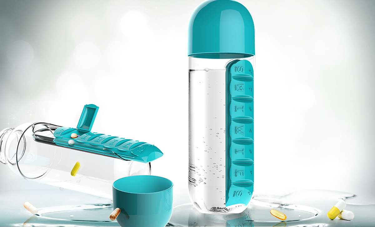 20 oz In Style Pill Organizer Water Bottle 3