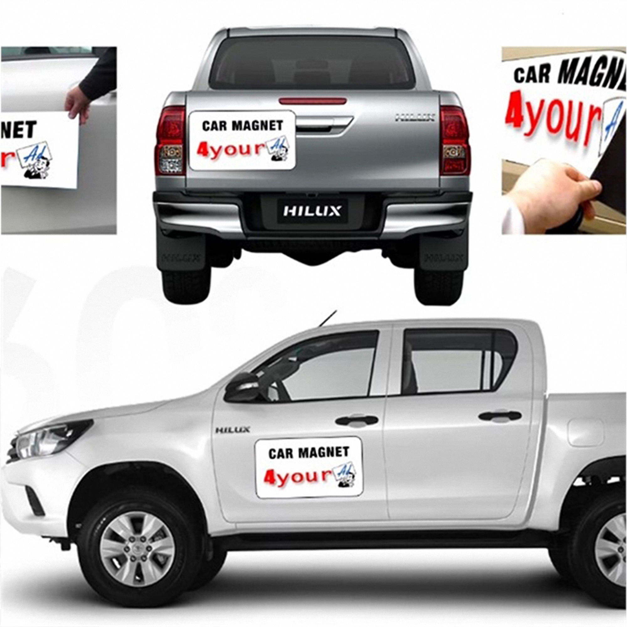 Rectangular Magnetic Vinyl Car Decal 3.15"x5.12"