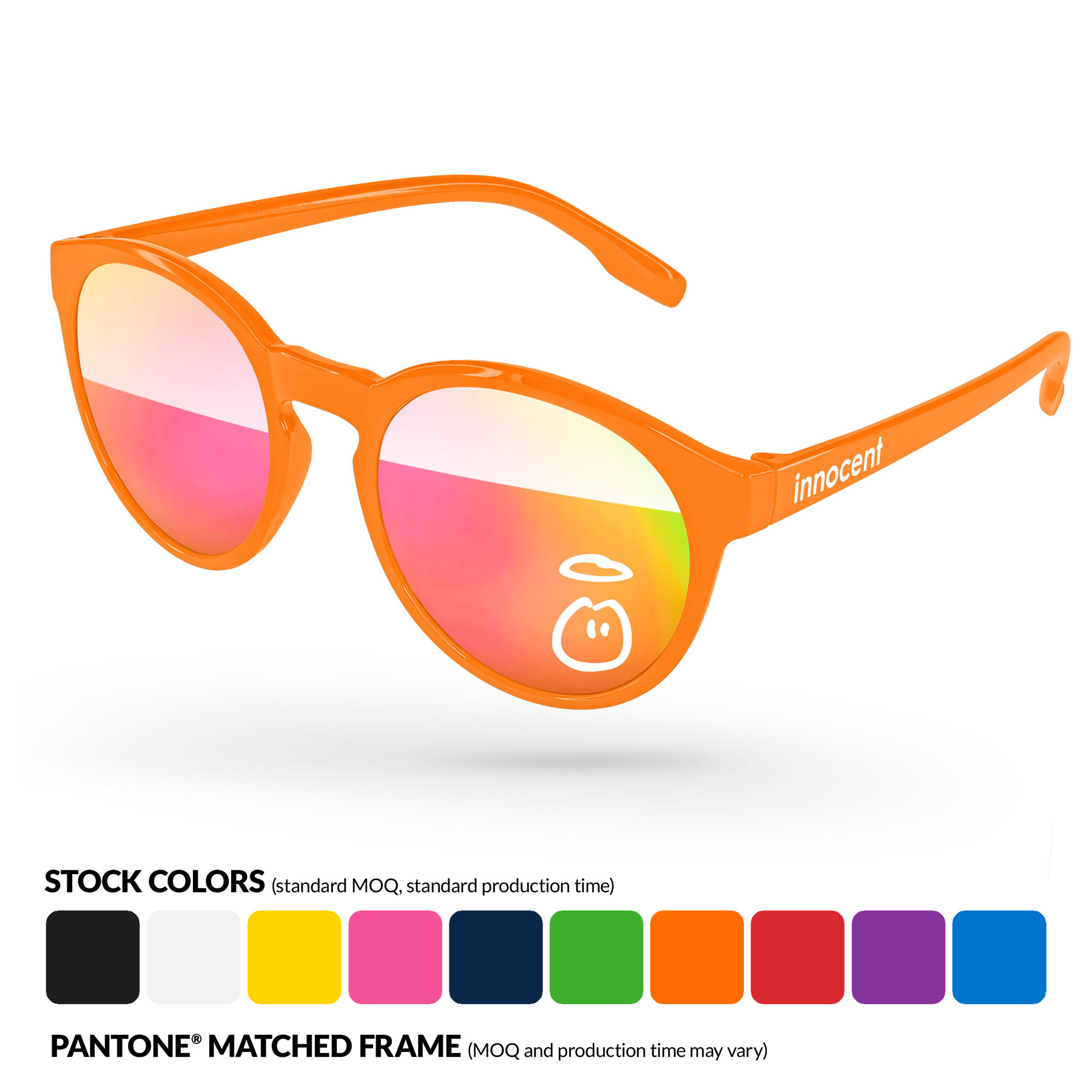 Vicky Mirror Sunglasses w/ 1 Color Lens & Temple Imprint 6
