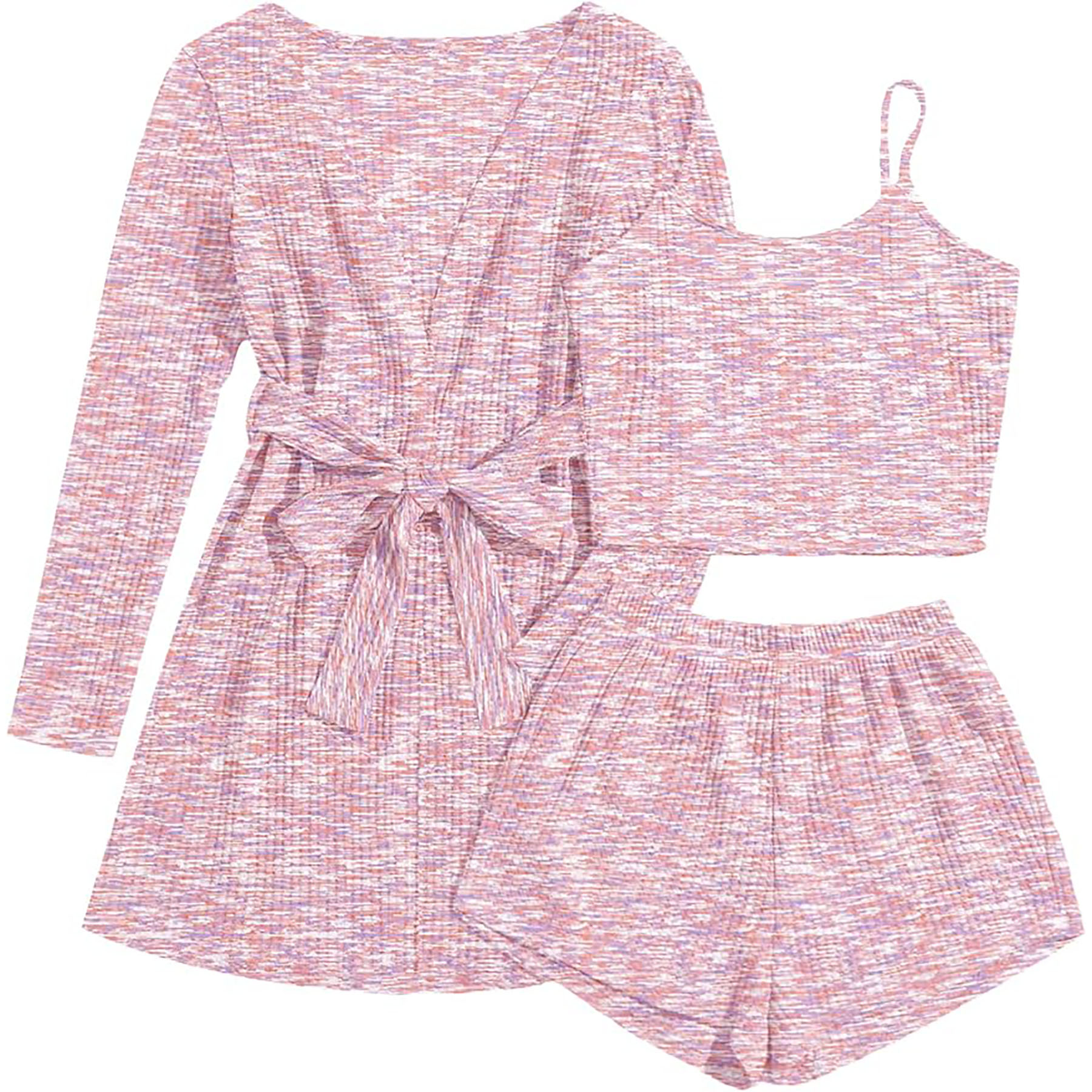  Womens 3 Piece Waffle Knit Pajama 13